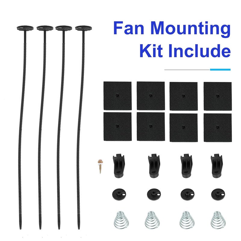 BETTERCLOUD Universal 8 Inch Black Slim Radiator Cooling Fan 12V 80W with Mount Kit – Fits Radiators for Vehicles, Cars, Trucks - Image 4